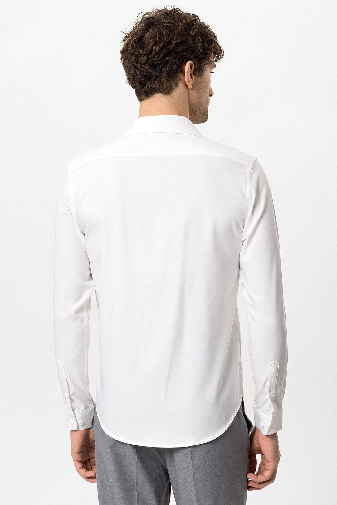 ANT Slim Fit Men's Long Sleeve Wide Collar Shirt - Providence