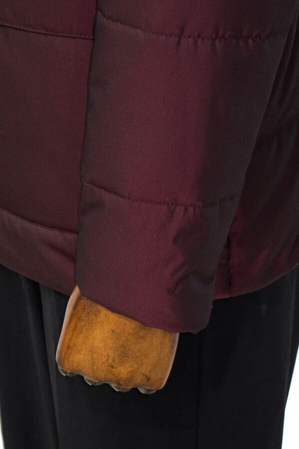 WSS Slim Fit Hooded Burgundy Men Coat  - Koblenz