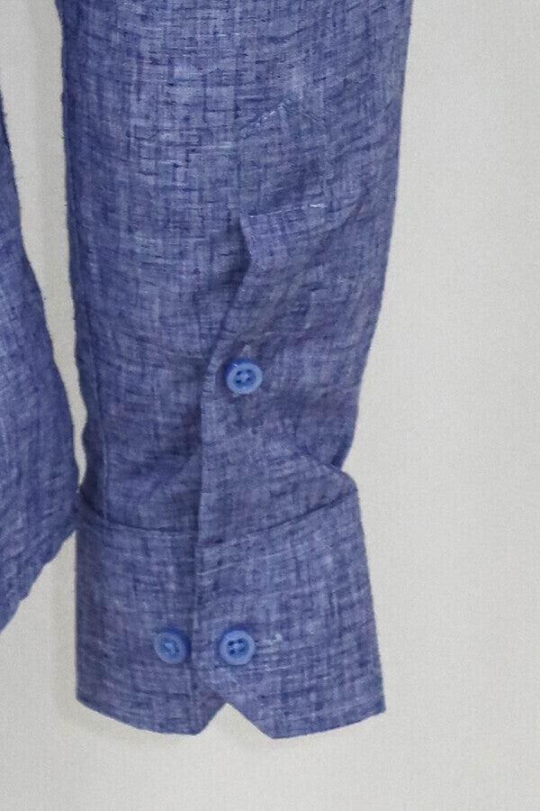 WSS Slim Fit Patterned Navy Blue Men Shirt  - Tallaght