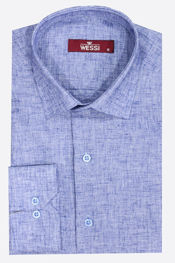 WSS Slim Fit Patterned Navy Blue Men Shirt  - Tallaght
