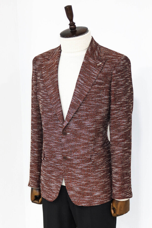 WSS Slim Fit Patterned Sport Brown Men Blazer  - Bel Air South