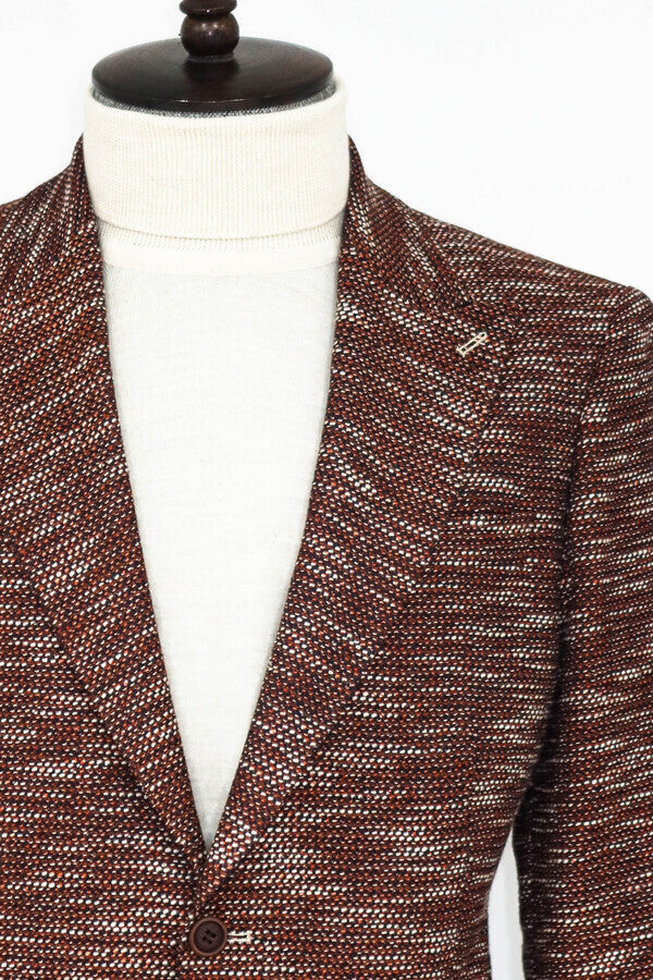 WSS Slim Fit Patterned Sport Brown Men Blazer  - Bel Air South