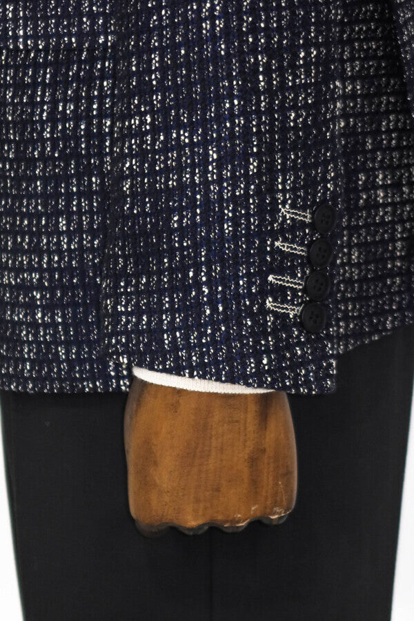 WSS Slim Fit Patterned Sport Navy Blue Men Blazer  - Sutton Coldfield