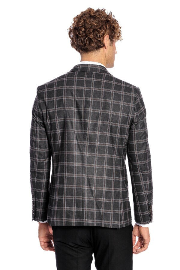 WSS Slim Fit Peak Lapel Black Men Blazer  - Margate