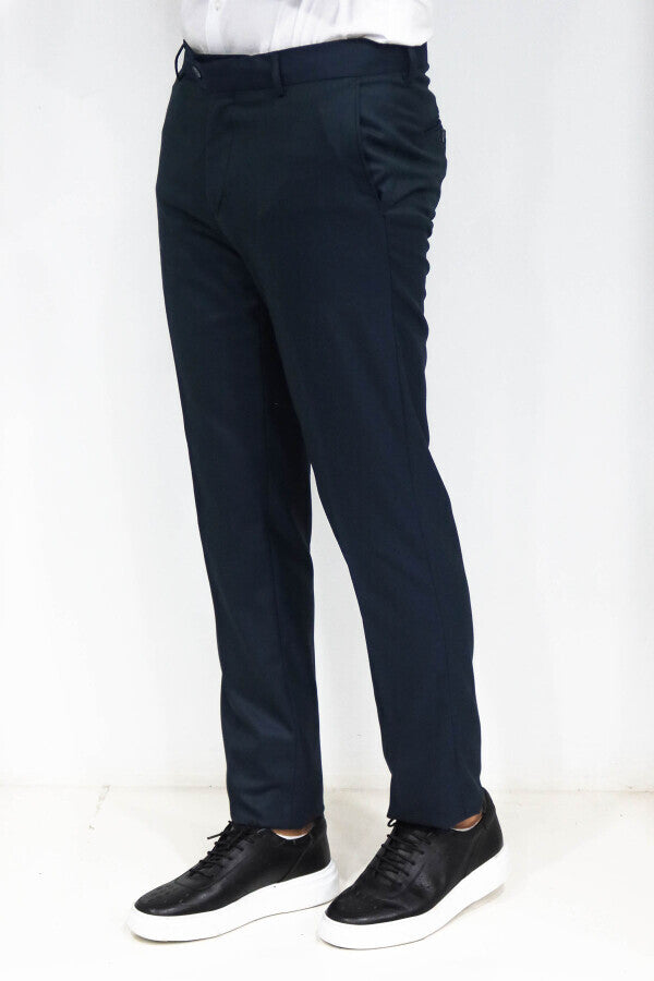 WSS Slim Fit Textured Oil Green Men Trousers  - Airdrie