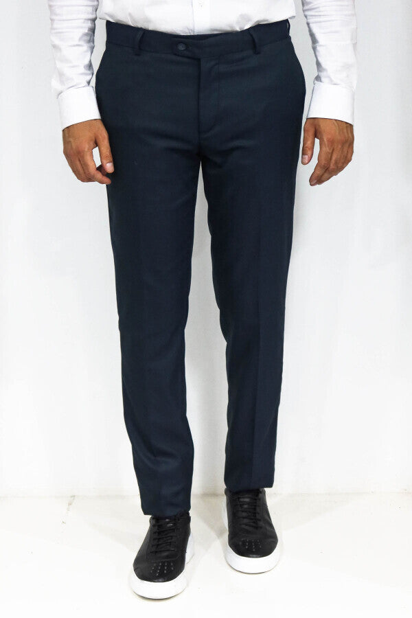 WSS Slim Fit Textured Oil Green Men Trousers  - Airdrie