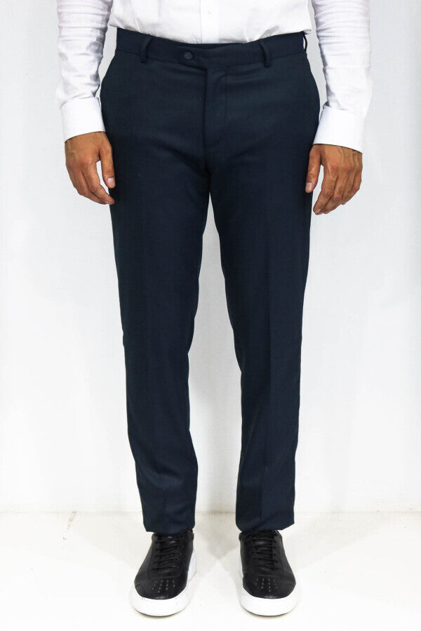 WSS Slim Fit Textured Oil Green Men Trousers  - Airdrie