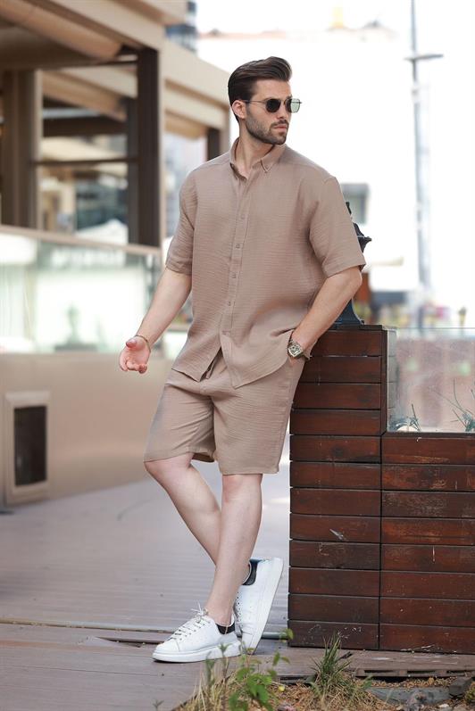 MDX Camel Basic Men's Shorts Shirt Set E7321 - Limoges