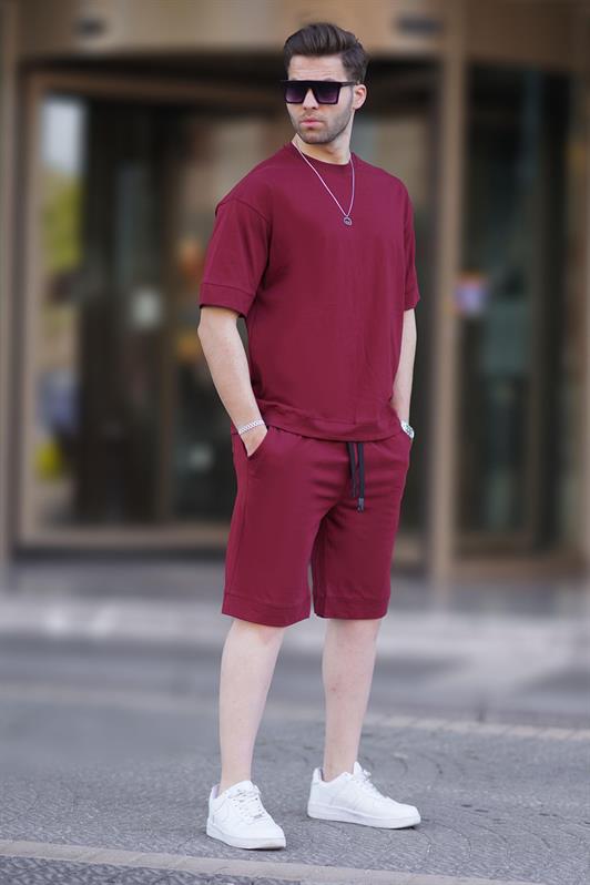 MDX Burgundy Bicycle Collar Basic Men's Shorts Suit 5953 - Ocoee