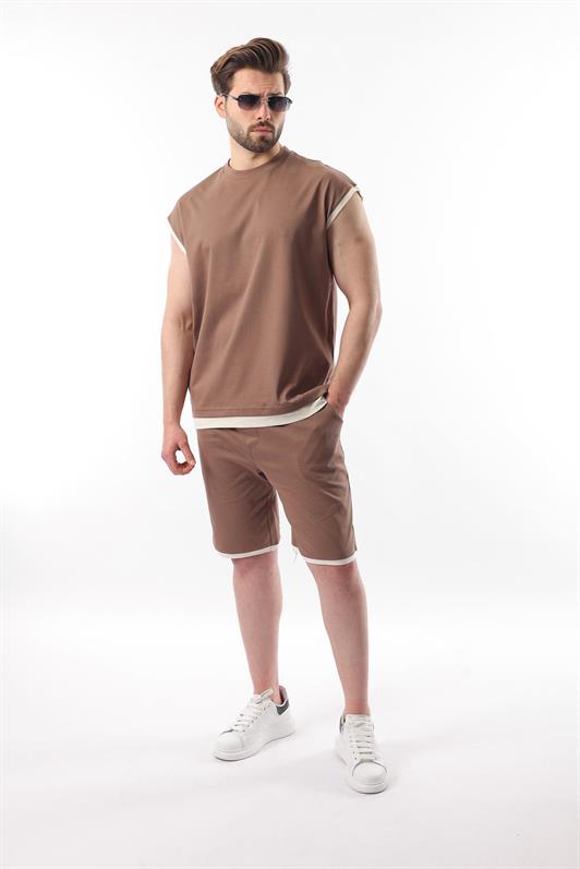 MDX Mink Zero Sleeve Men's Shorts T-shirt Set E7308 - Medgidia