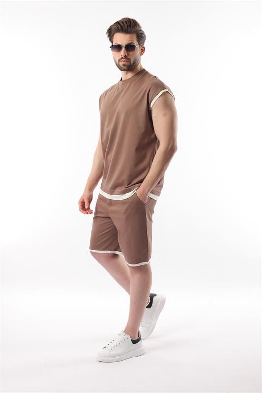 MDX Mink Zero Sleeve Men's Shorts T-shirt Set E7308 - Medgidia