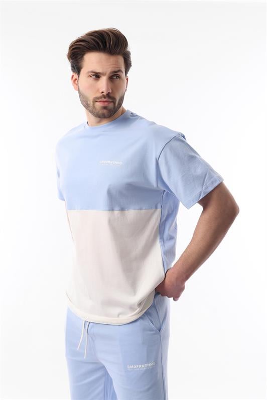 MDX Blue Printed Color Block Cotton Adjustable Waist Shorts Set 5952 - Stockton-on-Tees