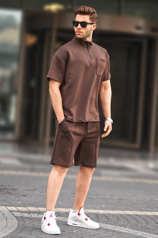 MDX Brown Zippered Men's Shorts Suit 5947 - Halifax
