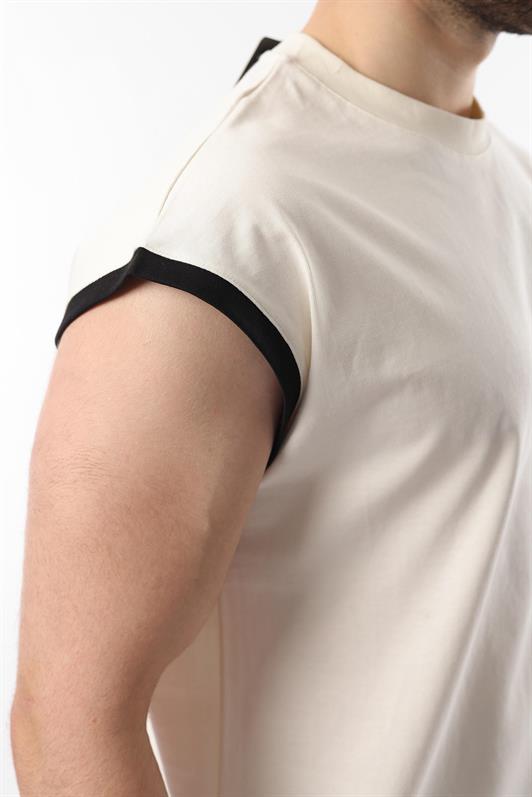MDX Ecru Zero Sleeve Men's Shorts T-shirt Set E7308 - Zweibrücken