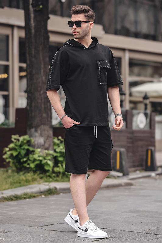 MDX Black Pocket Detailed Hooded Shorts Set 5941 - Ludwigsburg