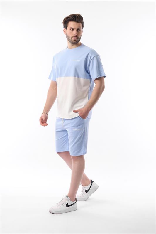 MDX Blue Printed Color Block Cotton Adjustable Waist Shorts Set 5952 - Stockton-on-Tees