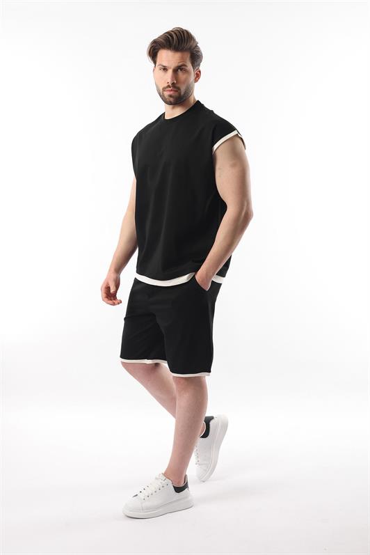 MDX Black Zero Sleeve Men's Shorts T-shirt Set E7308 - Fajardo