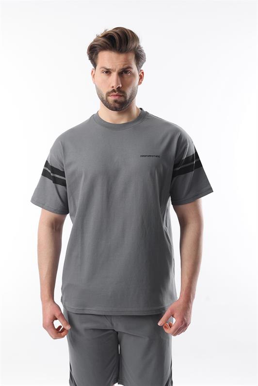 MDX Men's Shorts T-shirt Set with Smoke Stripe Detail E7301 - Fontenay-sous-Bois