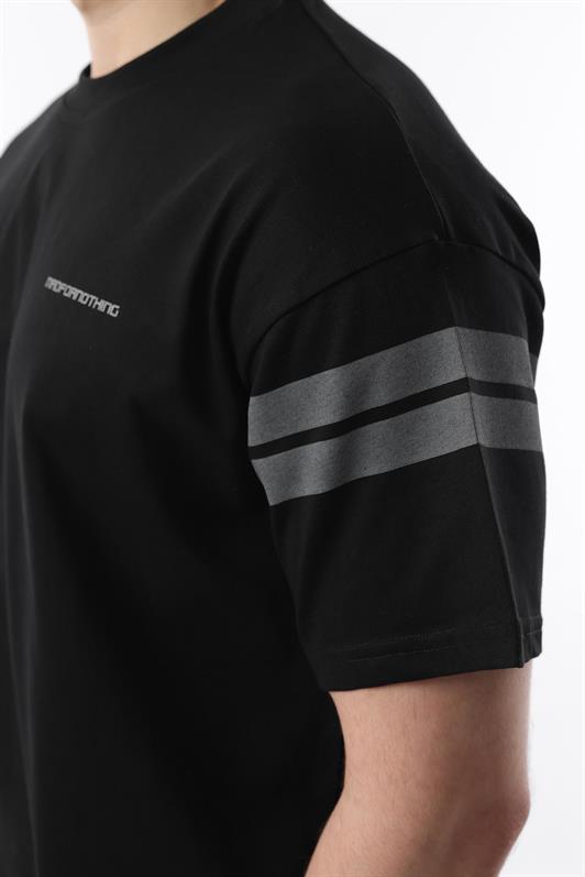 MDX Black Striped Detailed Men's Shorts T-shirt Set E7301 - Las Maravillas