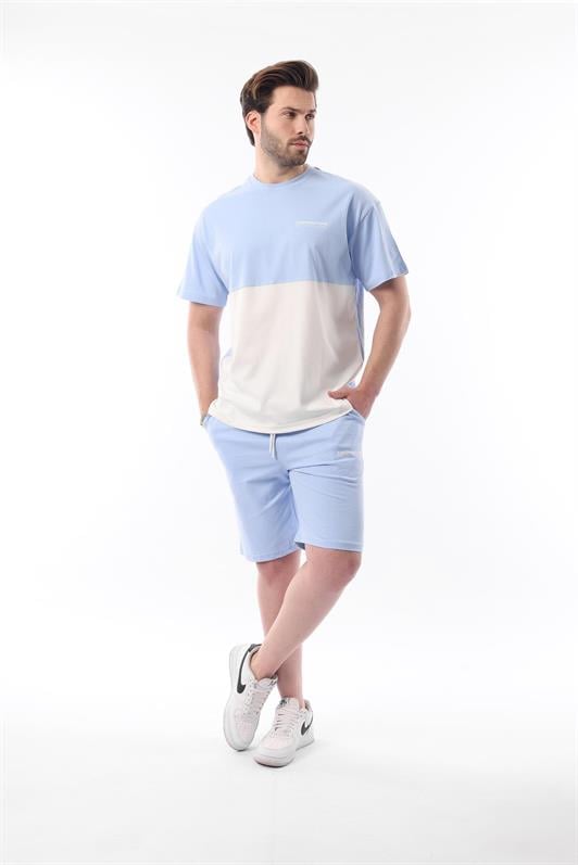 MDX Blue Printed Color Block Cotton Adjustable Waist Shorts Set 5952 - Stockton-on-Tees