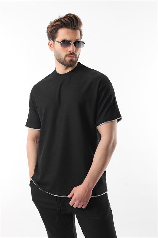 MDX Black Embroidered Men's Shorts T-shirt Set E7305 - Haltom City