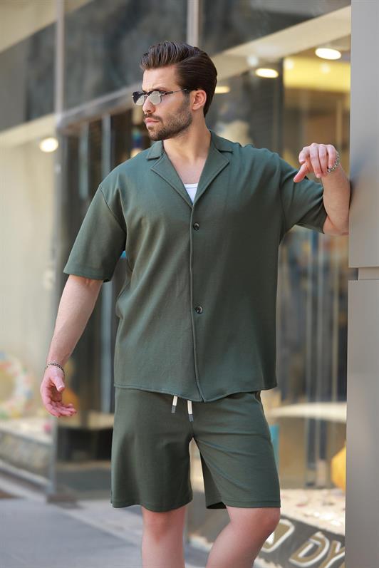 MDX Haki Basic Men's Shorts Shirt Set E7311 - Shelton