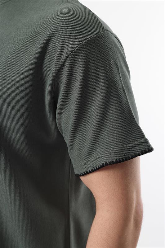 MDX Haki Embroidered Detail Men's Shorts T-shirt Set E7305 - Castellammare di Stabia