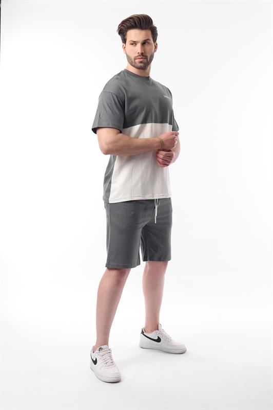 MDX Smoke Printed Color Block Cotton Adjustable Waist Shorts Set 5952 - Buffalo