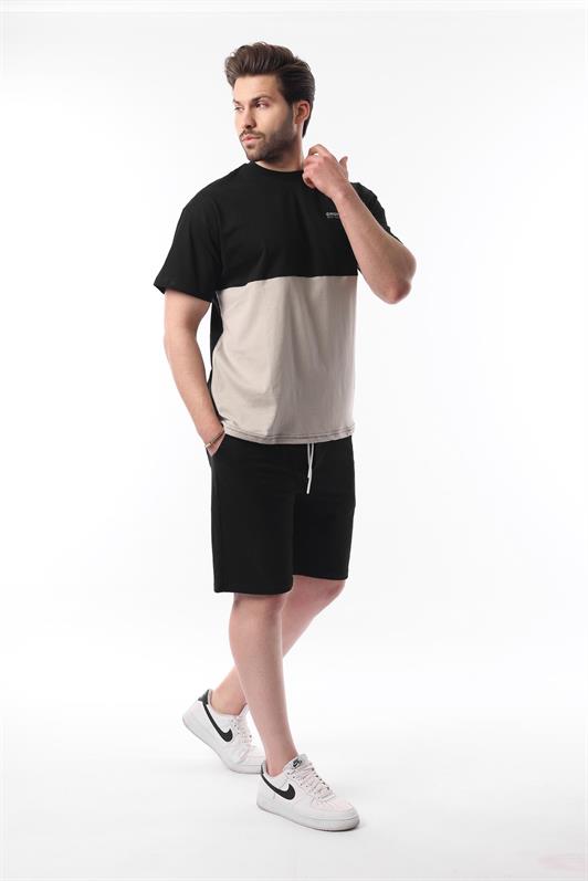 MDX Black Printed Color Block Cotton Adjustable Waist Shorts Set 5952 - Albany