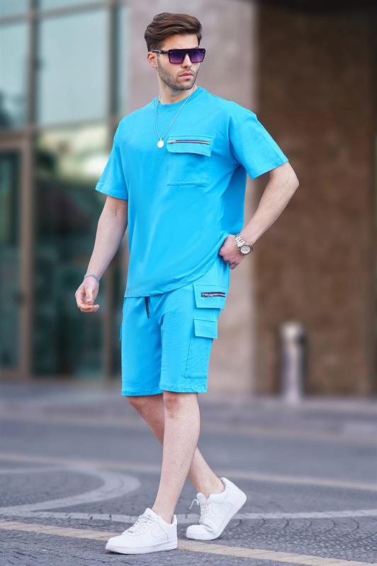 MDX Blue Pocket Detailed Men's Shorts Suit 5946 - Huejutla de Reyes