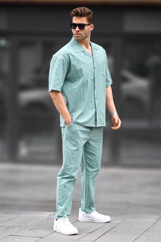 MDX Men's Mint Green Shirt-Pants Suit 5936 - Santa Rosa