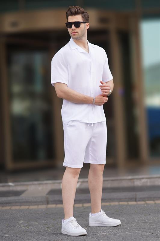MDX White Men's Shirt Shorts Set 5956 - Pavlohrad