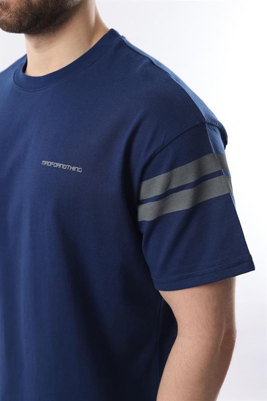 MDX Navy Striped Detail Men's Shorts T-shirt Set E7301 - Corigliano Calabro