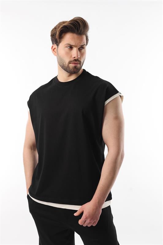 MDX Black Zero Sleeve Men's Shorts T-shirt Set E7308 - Fajardo