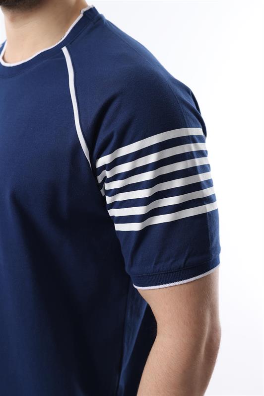 MDX Navy Printed Raglan Sleeve Men's Shorts T-shirt Set E7306 - Guimarães