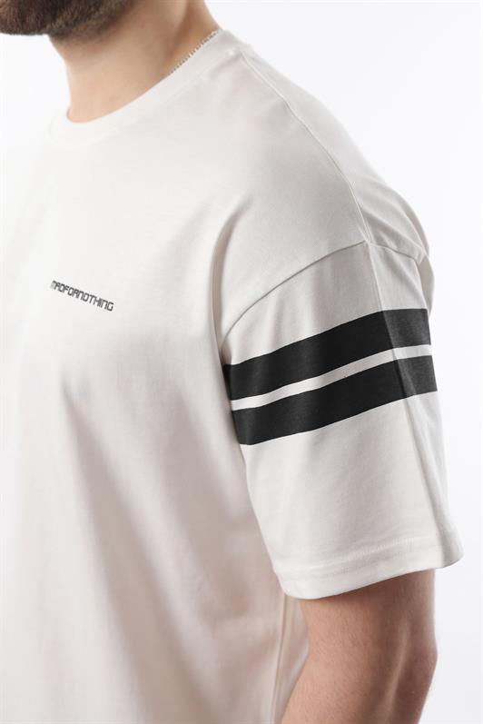 MDX Ecru Striped Detail Men's Shorts T-shirt Set E7301 - Toronto