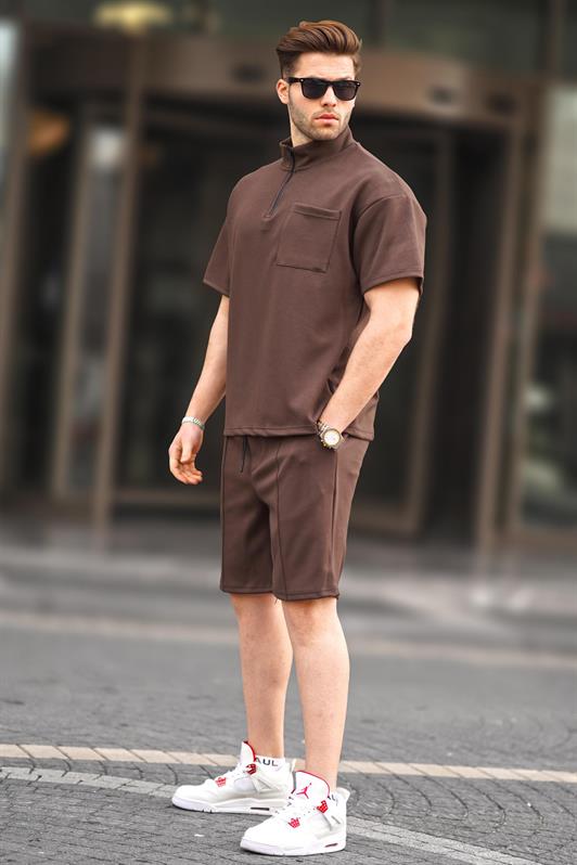 MDX Brown Zippered Men's Shorts Suit 5947 - Halifax