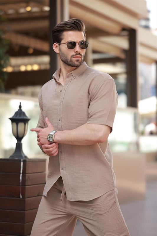 MDX Camel Basic Men's Shorts Shirt Set E7321 - Limoges