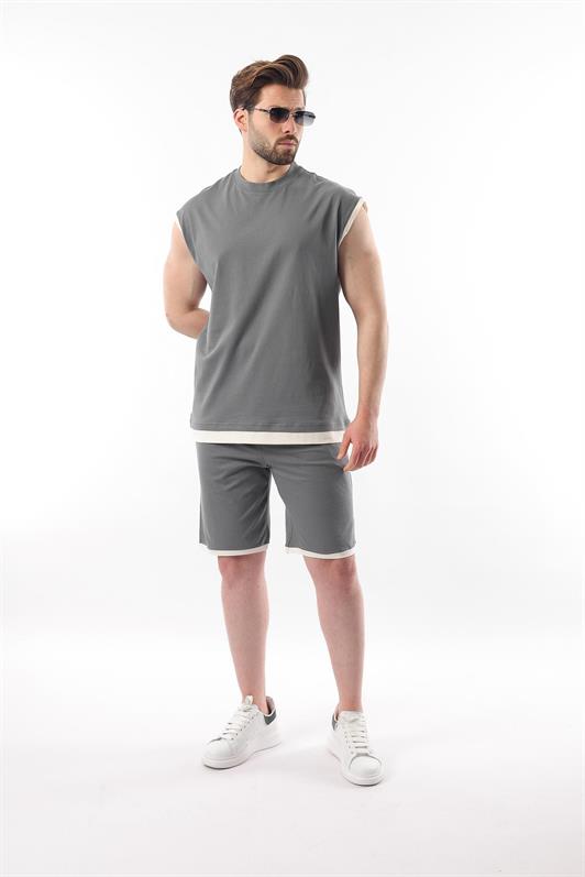 MDX Smoke Zero Sleeve Men's Shorts T-shirt Set E7308 - Chiclana de la Frontera