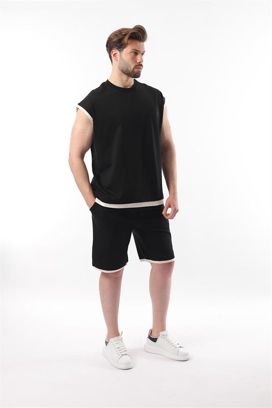 MDX Black Zero Sleeve Men's Shorts T-shirt Set E7308 - Fajardo