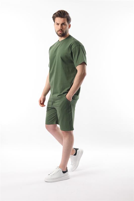 MDX Haki Overfit Printed Men's Shorts T-shirt Set E7302 - Antwerp