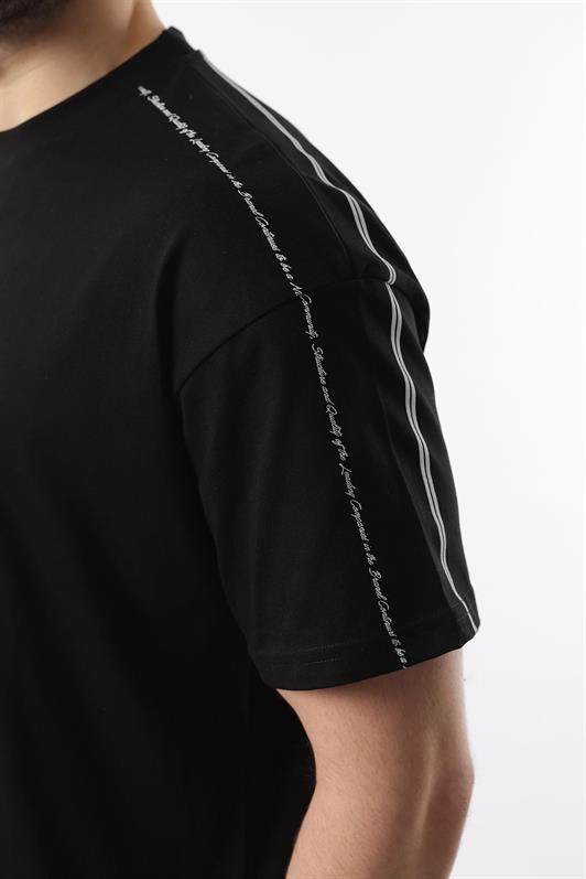 MDX Black Overfit Printed Men's Shorts T-shirt Set E7302 - Drachten