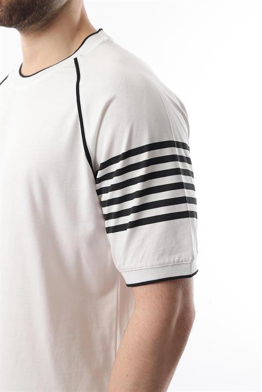 MDX Ecru Printed Raglan Sleeve Men's Shorts T-shirt Set E7306 - Chino Hills