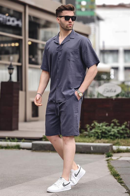 MDX Men's Smoke Basic Oversize Shirt Set 5588 - Kenosha