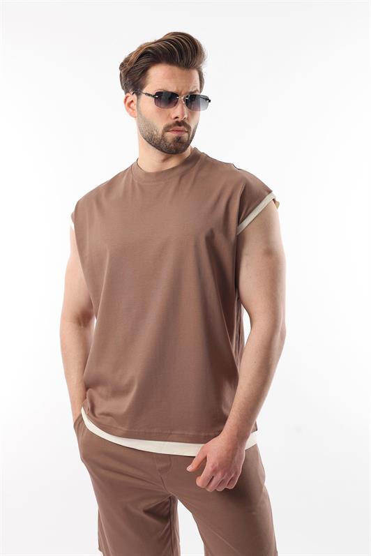 MDX Mink Zero Sleeve Men's Shorts T-shirt Set E7308 - Medgidia