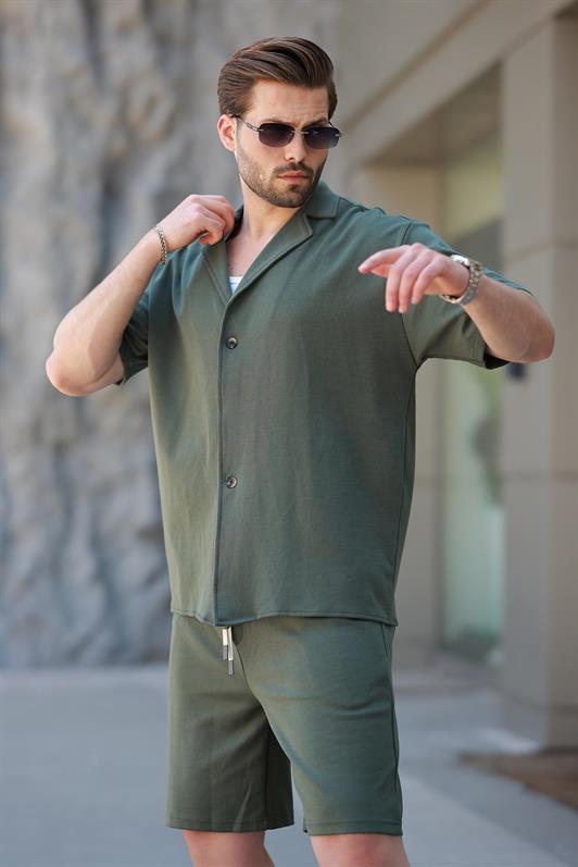 MDX Haki Basic Men's Shorts Shirt Set E7311 - Shelton