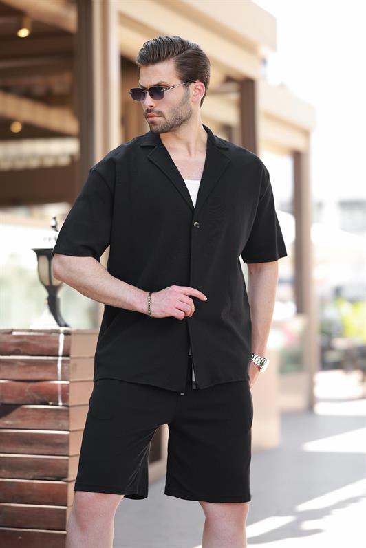 MDX Siyah Basic Erkek Şort Gömlek Takım E7311 - Oakley