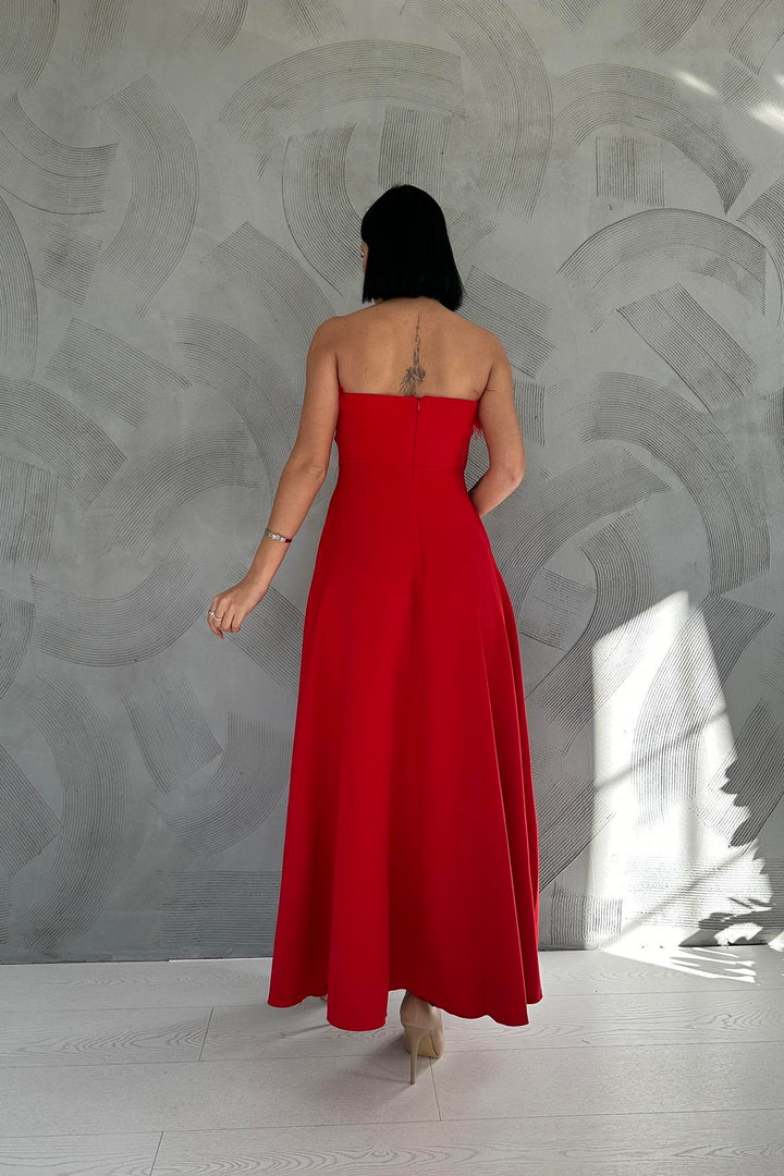 ELS Starplez Front Furry Dress - Red - Torres Vedras