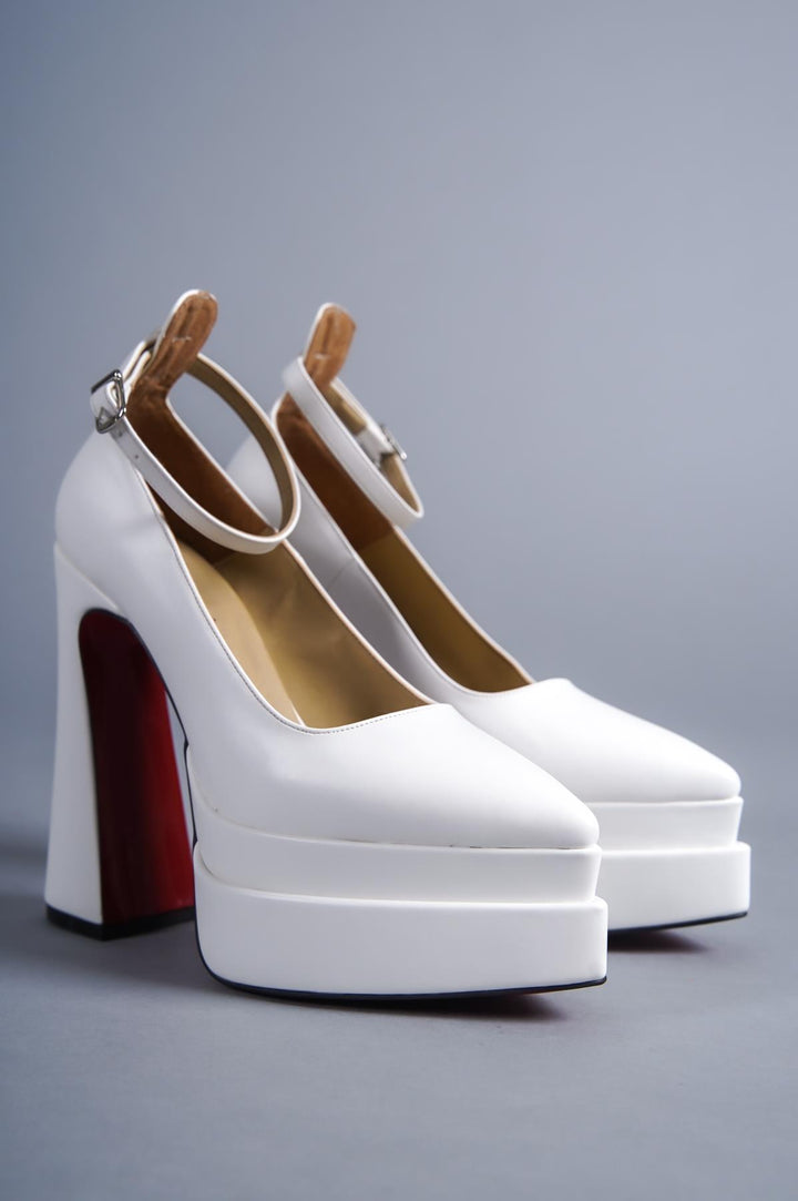 DSM Steve Platform Heel White Women's Heels - Ecatepec