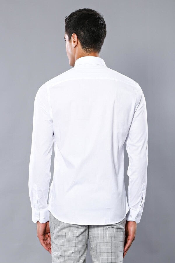 WSS Stretch Cotton White Men Dress Shirt  - Thunder Bay